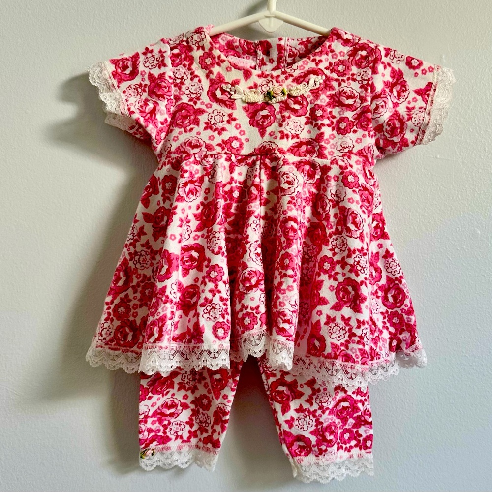 VINTAGE Baby Girl outfit - top and pants